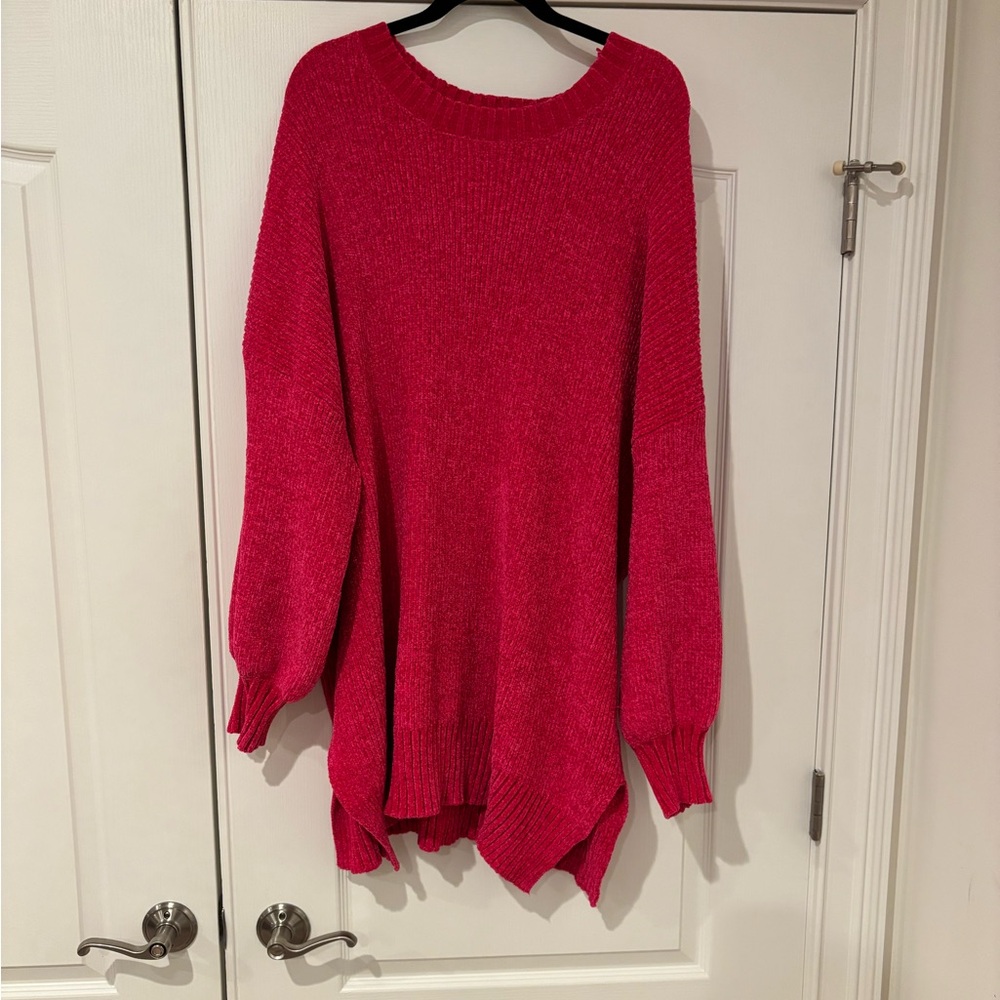 Arula Hot Pink Chenille Sweater Dress - 2X/ B